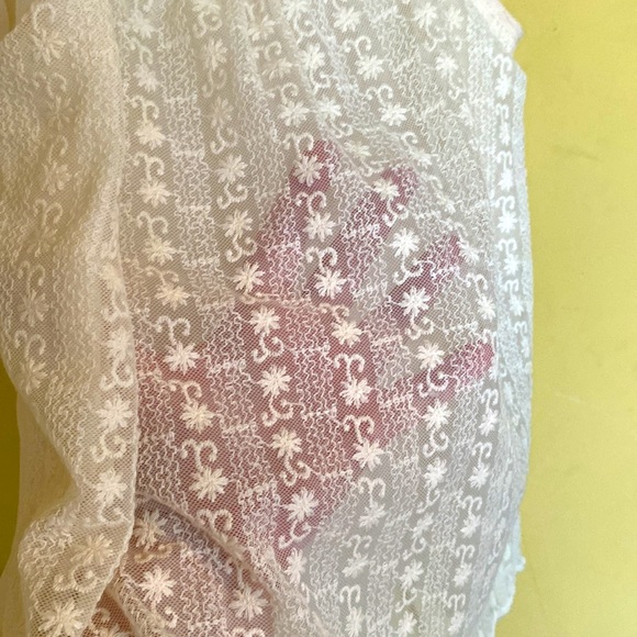 WHITE POETRY SHEER CAMISOLE TANK LINED LACE BRAT GIRL SUMMER STRAPS Sz M… - Picture 3 of 14